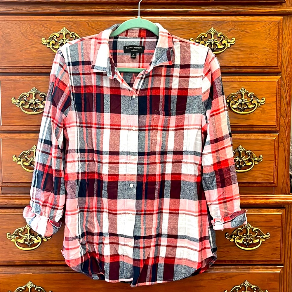 Banana Republic Factory - Red/Navy Flannel Shirt
